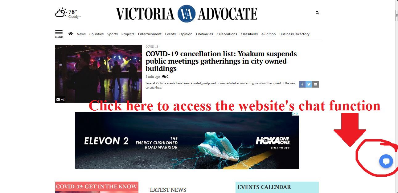 How to communicate with the Victoria Advocate